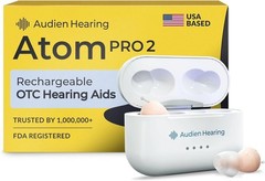 Audien Atom Pro 2 Rechargeable OTC Hearing Aid ITE Certified Refurbished