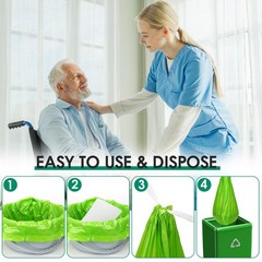 Disposable Commode Liners with Pads – 50 Scented Bags for Adult Potty Chair