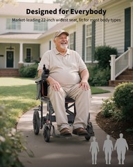 22″ Extra Wide Seat Electric Wheelchairs for Adults & Seniors, Support 330 lbs