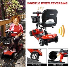 KRYL Foldable 4 Wheel Mobility Scooter for Seniors, 265lbs Max Weight Powered