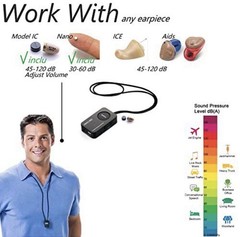 Bluetooth Neckloop Hearing Amplifier HERO-800 w CIC Earpiece