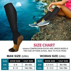 Compression Socks 15-20 mmHg for Men & Women – 8 Pairs for Circulation, Travel,