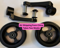 Pair (2) Single Sided Forks with 5/16′ Axles & (2) 4″ Caster Wheels