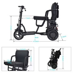 700W 3-Wheel Foldable Portable Mobility Scooter Senior Wheelchair 300lb Capacity