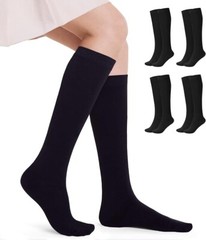 FITRELL Athletic Socks Casual Stripe Tube Socks 4 Pack / Women’s shoe size 5-10