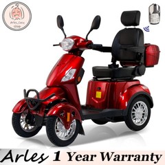 Heavy Duty 4-Wheel Mobility Scooters 31 Miles 3-Speed 800W 500lbs Capacity Red
