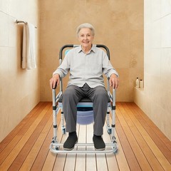 Elderly Shower Chair With Wheels Foldable Commode Chair Toilet Chair 330.69lbs