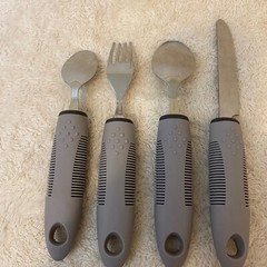 Adaptive Fork Knife Spoon Utensils Stainless Steel Rubber Grip Balios Set of 4