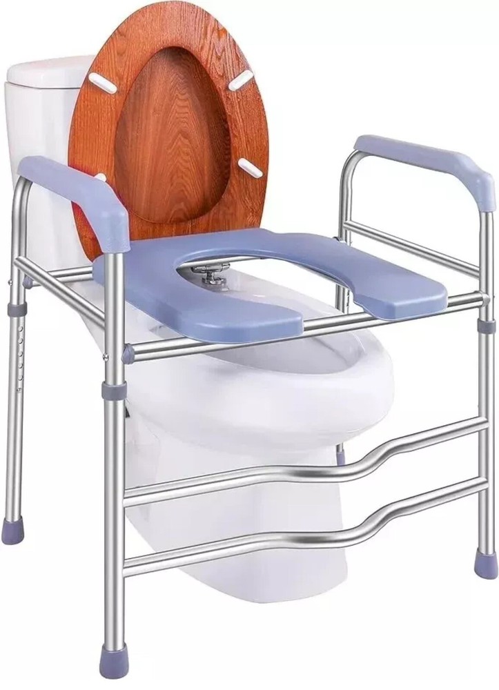 Raised Toilet Seat with Handles 400lbs, Toilet Seat Riser for Seniors Adjustable