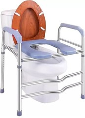 Raised Toilet Seat with Handles 400lbs, Toilet Seat Riser for Seniors Adjustable