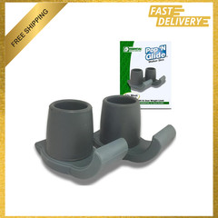 Walker Ski Glides Easy Use Universal Fit Gray 1 1/8 Inch for Indoor Outdoor Use