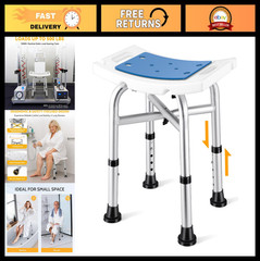 Adjustable Heavy Duty Shower Chair, 500 lbs Capacity, Anti-Slip Bathroom Stool,