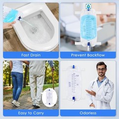5 Pack 1000Ml Leg Bag Urinary Drainage Bag with anti Reflux Valve, 33.8Oz Large