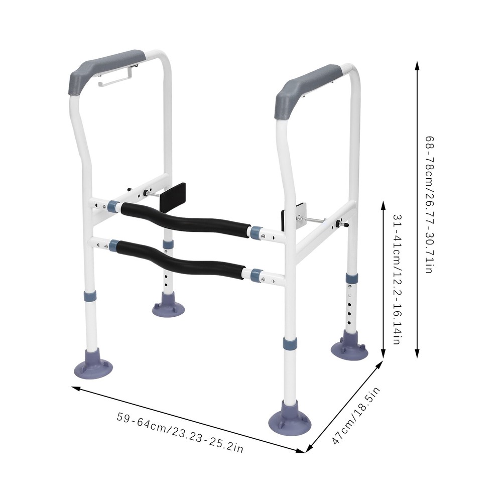 Toilet Safety Rails, Toilet Handles Fit Elderly and Handicap Toilet Safety Frame