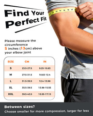 Copper-Infused Compression Arm Sleeve for Men & Women [Stronger Support