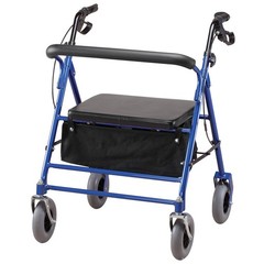 Easy Comforts Bariatric Rollator, Steel, 500 lb. Weight Capacity, Blue