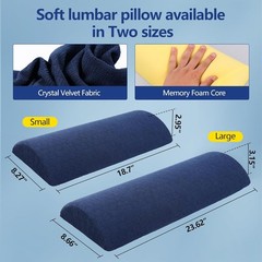 Lumbar Support Pillow Memory Foam Large 3.15×23.6 Inches Back Lower Pain Relief