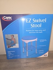 Carex EZ Swivel Stool Bath Shower Seat Adjustable Height 300 lb New