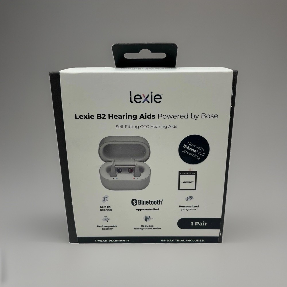 NEW Lexie B2 Powered by Bose OTC Rechargeable Hearing Aids – In Sealed Box