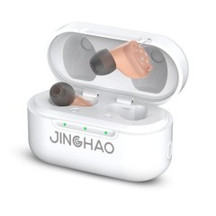 Jinghao CIC Hearing Aids for Seniors Reachargeable with Charging Case Nearly Inv