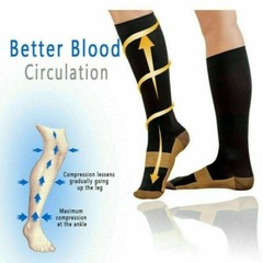 3 Pack Cotton Compression Socks (20-30mmHg) Moisture Wicking Support Stocking