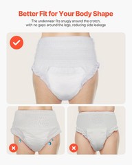 VEVOR Adult Incontinence Underwear Protective Underwear for Men & Women M Size