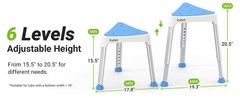 Space-Saving Triangular Shower Chair for Inside Shower with EVA Pad, 400 lbs