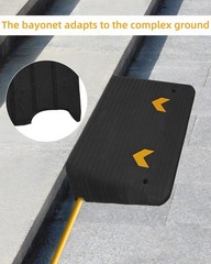 2 Packs Threshold Ramp Door Ramp 4″ Rise Rubber Curb Ramp 33000lbs Capacity