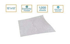 Economy Headrest Paper Sheet Squares with Slots, 1000-Pack, 12″X12″ – White Face