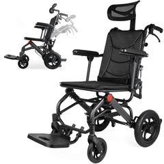 Tilt-able lightweight transport wheelchair, 3S quick folding, dual hand brakes