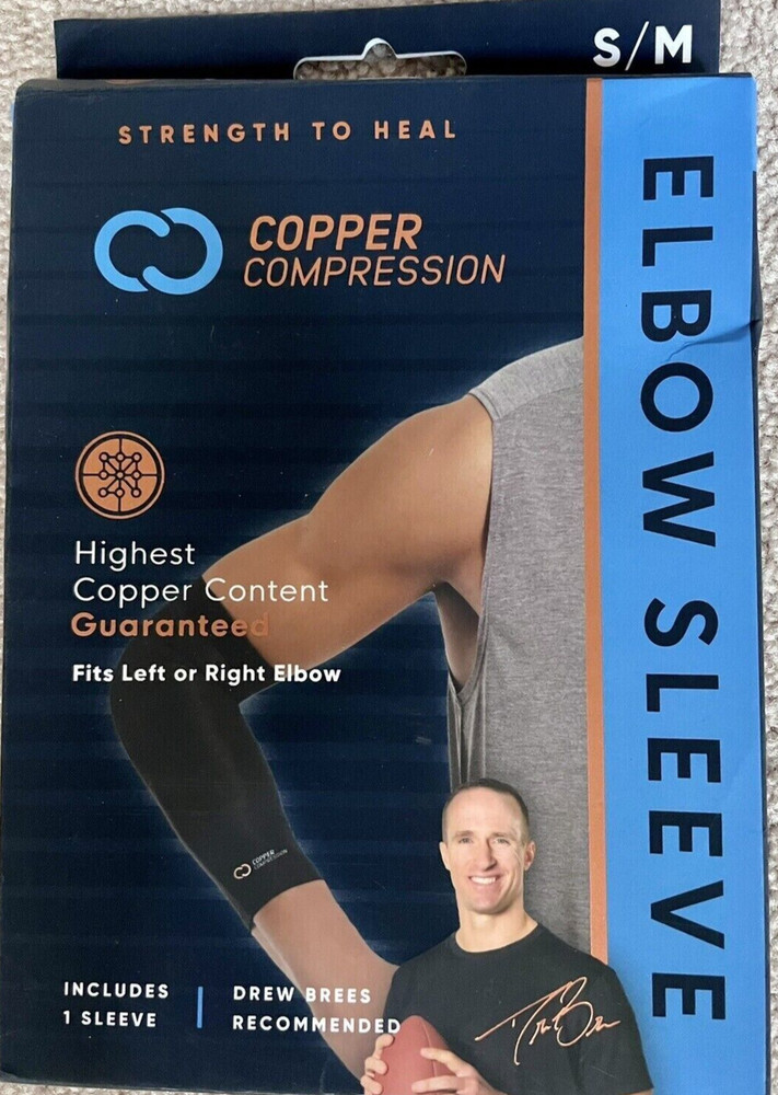 Copper Compression Elbow Sleeve Fits Left or Right Elbow – BS3 Small/Medium