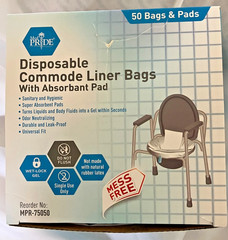 BRAND NEW MedPRIDE Disposable Commode Liner Bags, Pack of 50, Odor Neutralizing