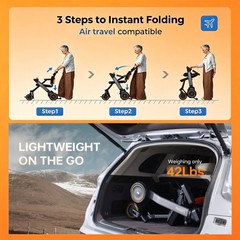 2IN1 All Terrain Electric Wheelchair Foldable with 20 in Seat, 400W Power Motor