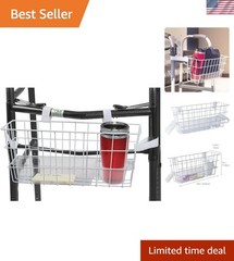 Universal Fit Walker Basket with Removable Tray & Cup Holder – 16×5.5×7 Inches