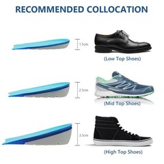 AOMIG Height Increase Insoles 2.5cm Unisex Invisible Heel Lift Inserts Half Incr