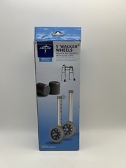 Medline 5″ Walker Wheels Accessories With Replacement Glide Caps 8 Levels NIB