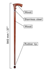 Dr. Watson – Handcrafted Wooden Walking Stick, Walking Cane with Duke Handle