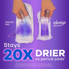 108 Count (2 Packs Of 54) Always Discreet, Long Length Incontinence & Postpartum