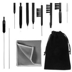 12 PCS Hearing Aid Cleaning Kithearing Tools Ear Cleaner Black