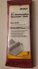 Lot of 10 Stryker Sage 2% Chlorhexidine Gluconate Cloths – 10 pks of 2 each