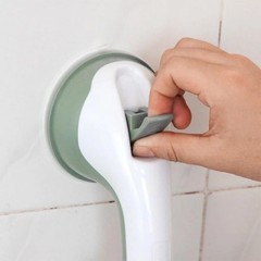 Nail-Free Suction Cup Grab Bar Wall Mounted Glass Door Handle Bathroom Sliding