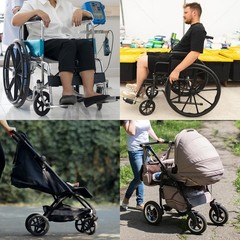 Walker Wheels Replacement 8 Inch Solid Rubber Anti-Slip Rollator Front Wheels