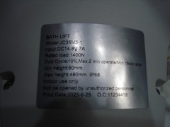 MAIDESITE JC35M3 CHAIR LIFT TUB/SHOWER ELDERLY/DISABILITY 300LB CAP & CONTROLLER