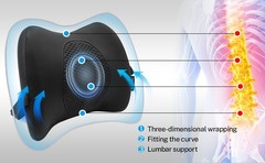 SeatBack Lumbar Support Cushion for Home Office Car Chair Pillow Memory Foam Gel