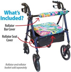 Top Glides Universal Rollator Walker Seat and Backrest Covers (Butterflies)