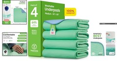 Heavy Absorbency Waterproof Underpads 34″ x 36″ – Reusable for Seniors & Kids