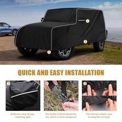 MAIKER Car Cover Waterproof All Weather Compatible with Jeep Wrangler 600D