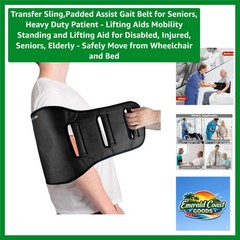 Transfer Sling,Padded Assist Gait Belt for Seniors, Heavy Duty Patient – Lift…