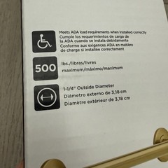 NIB Delta 41812-CZ Contemporary 12″ Decorative Grab Bar Champagne Bronze 500 lbs