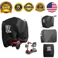 600D Waterproof Scooter Cover Black Power Assisted Mobility Scooter Cover 48 in